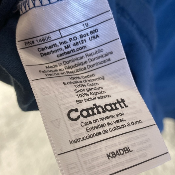 Carhartt Men's Original Fit Henley T-Shirt Athletic Casual Blue 2XL 347 - Picture 7 of 7